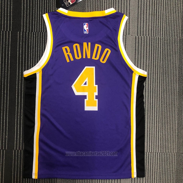 Camiseta Los Angeles Lakers Rajon Rondo #4 Statement Edition 2021-22 Violeta